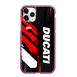 Чехол iPhone 11 Pro матовый Ducati - красный технологический, цвет: 3D-малиновый