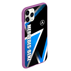 Чехол iPhone 11 Pro матовый Mercedes - blue metal, цвет: 3D-фиолетовый — фото 2