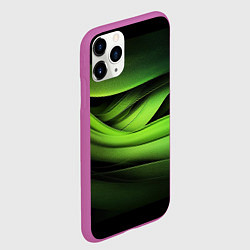 Чехол iPhone 11 Pro матовый Зеленая пластичная абстракция, цвет: 3D-фиолетовый — фото 2