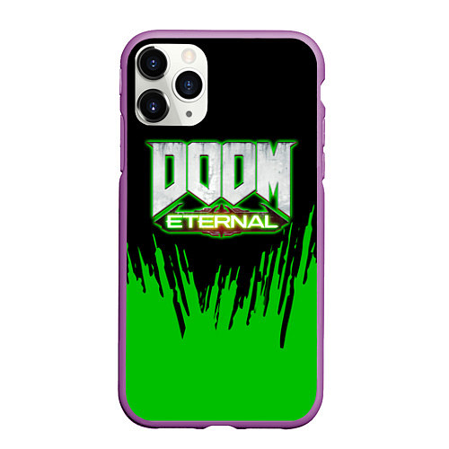 Чехол iPhone 11 Pro матовый Doom / 3D-Фиолетовый – фото 1