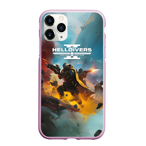 Чехол iPhone 11 Pro матовый Helldivers 2 art for the game / 3D-Розовый – фото 1