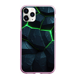 Чехол iPhone 11 Pro матовый Abstract dark green geometry style