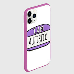 Чехол iPhone 11 Pro матовый Аутист значок, цвет: 3D-фиолетовый — фото 2