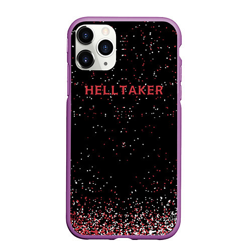 Чехол iPhone 11 Pro матовый Helltaker демоны / 3D-Фиолетовый – фото 1