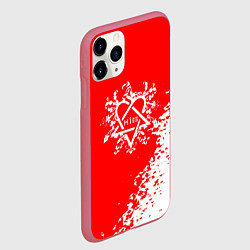 Чехол iPhone 11 Pro матовый Him финская, цвет: 3D-малиновый — фото 2