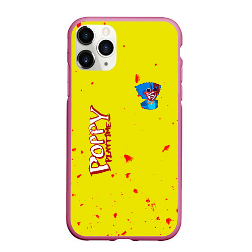 Чехол iPhone 11 Pro матовый Poppy Playtime Хагги Вагги монстр / 3D-Малиновый – фото 1