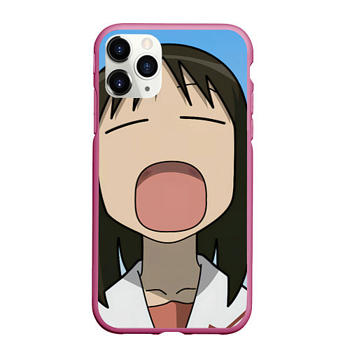 Чехол iPhone 11 Pro матовый Azumanga Daioh Аюму Касуга зевает / 3D-Малиновый – фото 1