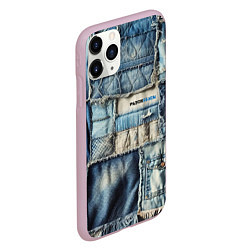 Чехол iPhone 11 Pro матовый Patchwork denim - vogue, цвет: 3D-розовый — фото 2