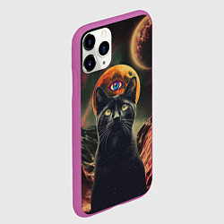 Чехол iPhone 11 Pro матовый Кот Масон - третий глаз, цвет: 3D-фиолетовый — фото 2