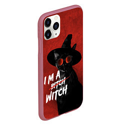 Чехол iPhone 11 Pro матовый I am witch, цвет: 3D-малиновый — фото 2