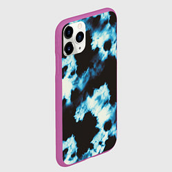 Чехол iPhone 11 Pro матовый Чёрно синий тай дай, цвет: 3D-фиолетовый — фото 2