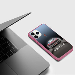 Чехол iPhone 11 Pro матовый Американский масл-кар Pontiac GTO, цвет: 3D-малиновый — фото 2