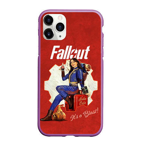 Чехол iPhone 11 Pro матовый Fallout - Lucy / 3D-Фиолетовый – фото 1