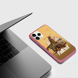 Чехол iPhone 11 Pro матовый Фаллаут - Гуль, цвет: 3D-малиновый — фото 2