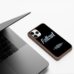Чехол iPhone 11 Pro матовый Fallout - Logo, цвет: 3D-коричневый — фото 2