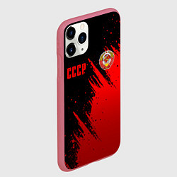 Чехол iPhone 11 Pro матовый СССР - черно-красный, цвет: 3D-малиновый — фото 2