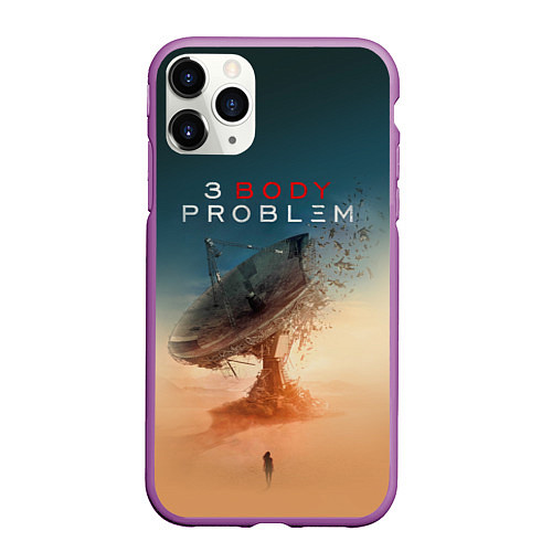 Чехол iPhone 11 Pro матовый 3 Body Problem - satellite / 3D-Фиолетовый – фото 1