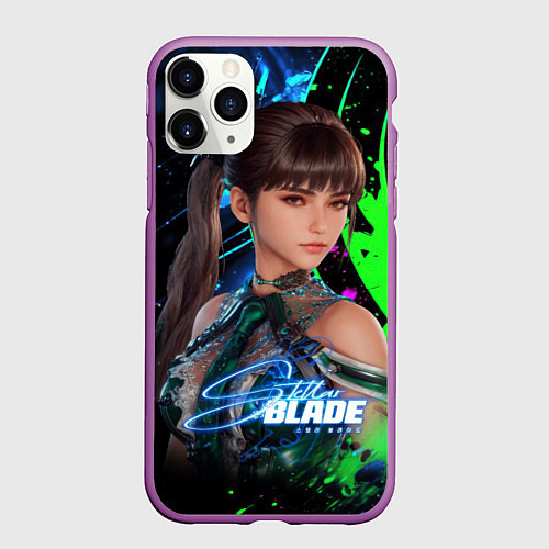 Чехол iPhone 11 Pro матовый Stellar Blade Ева / 3D-Фиолетовый – фото 1