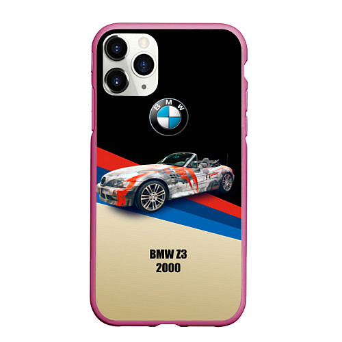 Чехол iPhone 11 Pro матовый Немецкий родстер BMW Z3 / 3D-Малиновый – фото 1