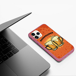Чехол iPhone 11 Pro матовый Мальчишник - пиво, цвет: 3D-малиновый — фото 2