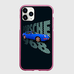 Чехол iPhone 11 Pro матовый Немецкая спортивная машина Porsche 968, цвет: 3D-малиновый