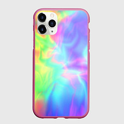 Чехол iPhone 11 Pro матовый Яркий тай-дай абстракция