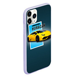 Чехол iPhone 11 Pro матовый Спортивная итальянская машина Lamborghini Huracan, цвет: 3D-светло-сиреневый — фото 2