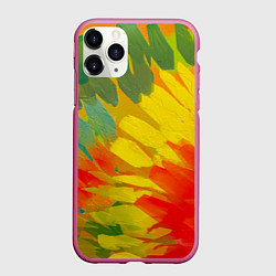 Чехол iPhone 11 Pro матовый Абстракция цветение акрил, цвет: 3D-малиновый