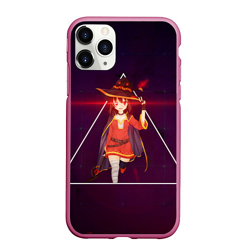 Чехол iPhone 11 Pro матовый Konosuba Мэгумин cute / 3D-Малиновый – фото 1