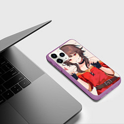 Чехол iPhone 11 Pro матовый Konosuba Мэгумин cute, цвет: 3D-фиолетовый — фото 2