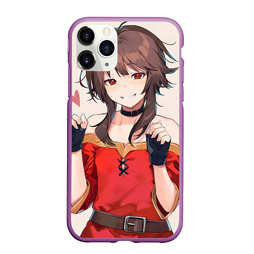 Чехол iPhone 11 Pro матовый Konosuba Мэгумин cute / 3D-Фиолетовый – фото 1