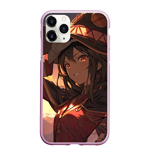 Чехол iPhone 11 Pro матовый Konosuba Мэгумин cute / 3D-Розовый – фото 1