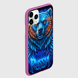 Чехол iPhone 11 Pro матовый Ледяной русский медведь, цвет: 3D-фиолетовый — фото 2