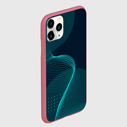 Чехол iPhone 11 Pro матовый Извилистые линии трансформации, цвет: 3D-малиновый — фото 2