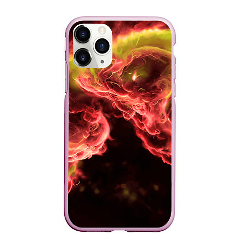 Чехол iPhone 11 Pro матовый Адское пламя инферно - inferno flame / 3D-Розовый – фото 1