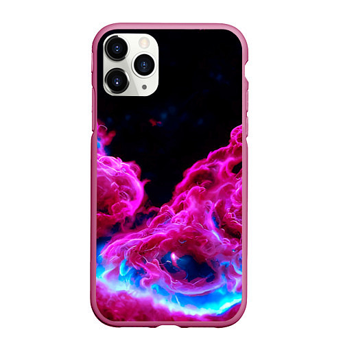 Чехол iPhone 11 Pro матовый Розовый густой туман - inferno pink / 3D-Малиновый – фото 1