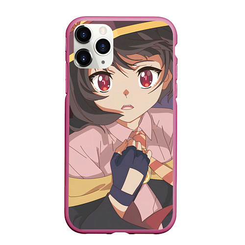 Чехол iPhone 11 Pro матовый Konosuba Мэгумин cute / 3D-Малиновый – фото 1