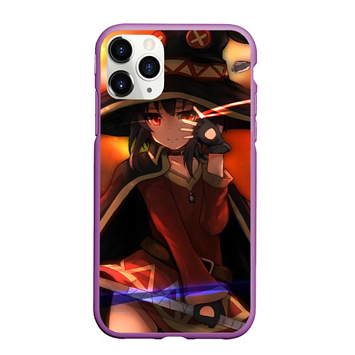 Чехол iPhone 11 Pro матовый Konosuba Мэгумин cute / 3D-Фиолетовый – фото 1