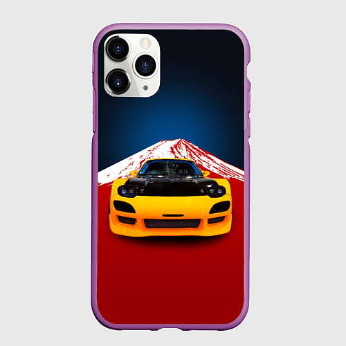 Чехол iPhone 11 Pro матовый Японский спортивный автомобиль / 3D-Фиолетовый – фото 1
