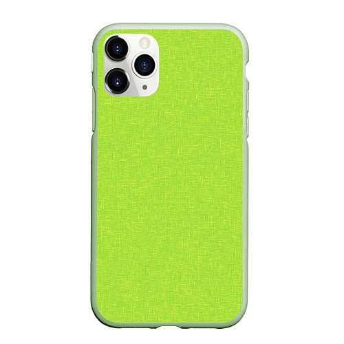 Чехол iPhone 11 Pro матовый Яркий салатовый текстурованный / 3D-Салатовый – фото 1