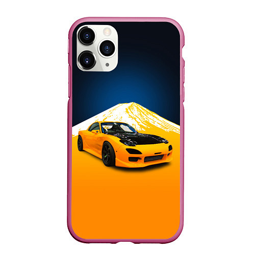 Чехол iPhone 11 Pro матовый Спортивный японский автомобиль / 3D-Малиновый – фото 1