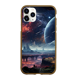 Чехол iPhone 11 Pro матовый Фантастическая планета внутри космоса