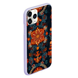 Чехол iPhone 11 Pro матовый Текстуры в славянском стиле, цвет: 3D-светло-сиреневый — фото 2