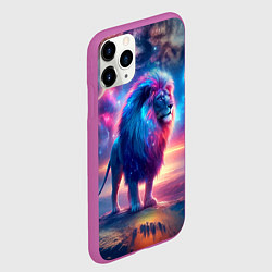 Чехол iPhone 11 Pro матовый Space lion - ai art fantasy, цвет: 3D-фиолетовый — фото 2