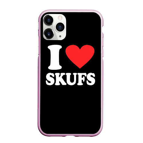 Чехол iPhone 11 Pro матовый I love skufs / 3D-Розовый – фото 1