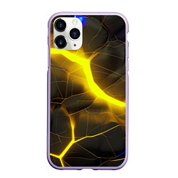 Чехол iPhone 11 Pro матовый Желтое неоновое свечение, цвет: 3D-светло-сиреневый