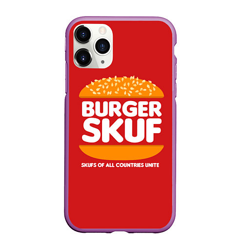 Чехол iPhone 11 Pro матовый Burger skuf / 3D-Фиолетовый – фото 1