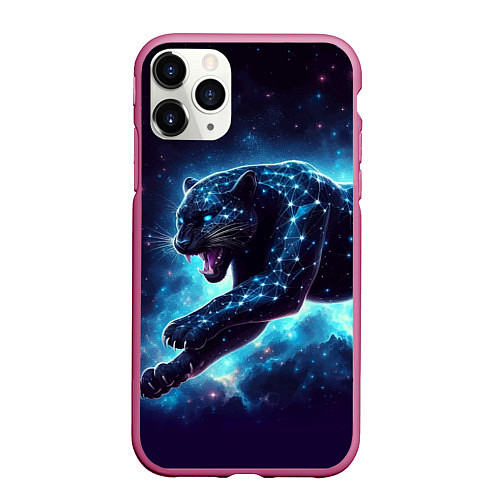 Чехол iPhone 11 Pro матовый Fantastic star panter - ai art fantasy / 3D-Малиновый – фото 1