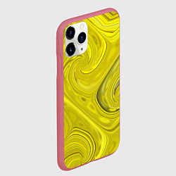 Чехол iPhone 11 Pro матовый Желтая абстракция, цвет: 3D-малиновый — фото 2