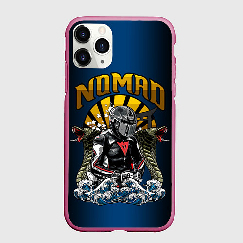 Чехол iPhone 11 Pro матовый Кочевник / 3D-Малиновый – фото 1
